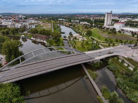 Neckarbogen,Neckarbogen Heilbronn,Karl-Nägele-Brücke,Alte Reederei,Karlssee,Floßhafen,Bleichinselbrücke