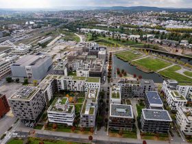 Neckarbogen, Heilbronn Neckarbogen, Heilbronn, Stadtquartier, Karlssee, Floßhafen, Paula-Fuchs-Allee, Josef-Schwarz-Schule
