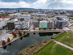 Neckarbogen, Heilbronn Neckarbogen, Heilbronn, Stadtquartier, Karlssee, Floßhafen, Paula-Fuchs-Allee, Josef-Schwarz-Schule