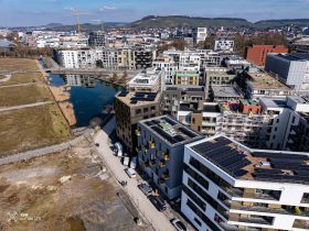Neckarbogen, Neckarbogen Heilbronn, Floßhafen Heilbronn, Stadtquartier Heilbronn, Heilbronn Neckar