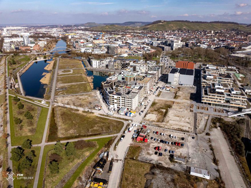 Neckarbogen, Neckarbogen Heilbronn, Floßhafen Heilbronn, Stadtquartier Heilbronn, Heilbronn Neckar