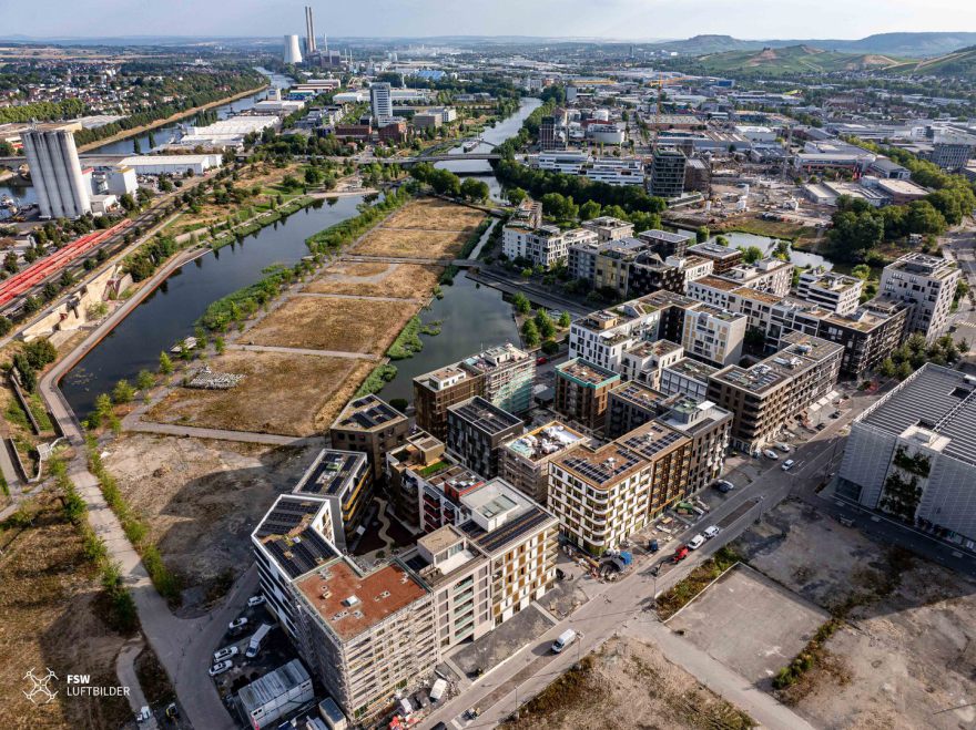 Neckarbogen, Heilbronn Neckarbogen, Heilbronn, Floßhafen, Karlssee, Josef-Schwarz-Schule